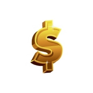 Glowing Golden Dollar Sign